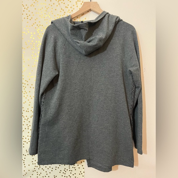 🌟Host Pick- L.L. Bean Open Front Hooded Cardigan Sweater Top w Pockets size M - Picture 3 of 10